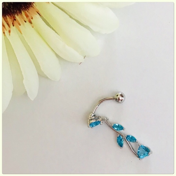 NWT Chic Blue Rhinestones Belly Ring - Picture 5 of 9